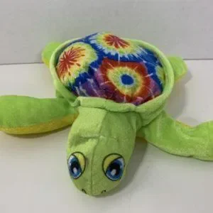 National Prize Toys small plush tie dye rainbow green turtle stuffed  animal